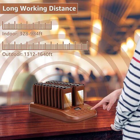 Retekess T116 Restaurant Pager System, Pagers and Beepers, 1640 ft Long Range,Turn Off beeps, 20 Waiting Buzzers for Restaurant,Coffee Shop in Saudi Arabia
