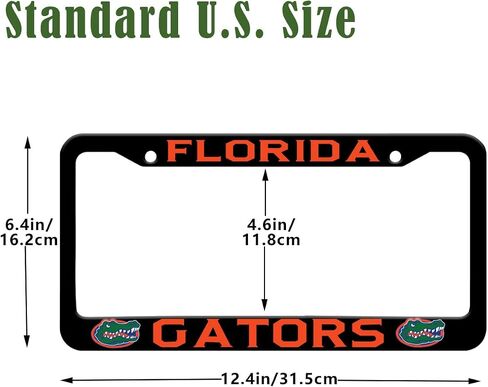 2 Pcs Premium Aluminum Alloy License Plate Frame for UGA Bulldogs Car Tag License Plate Cover Holder with Screw Caps LPF-01 in Saudi Arabia