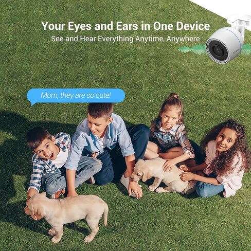 رؤية ليلية ملونة من EZVIZ، كاميرا أمان WiFi خارجية/خارجية، كاميرات أمان منزلية، كاميرا مراقبة، بدون اشتراك مع IP67 مقاوم للماء، كشف الحركة، التقاط الصوت، Alexa/Google، 512 SD in Kuwait