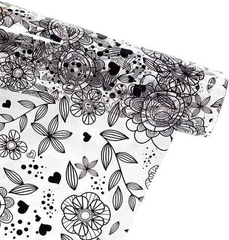 | Printed TPU Jelly Faux Leather 12 x 53 inches Transparent Clear Jelly Vinyl Great for Embroidery and Crafting Project (Floral) in Saudi Arabia