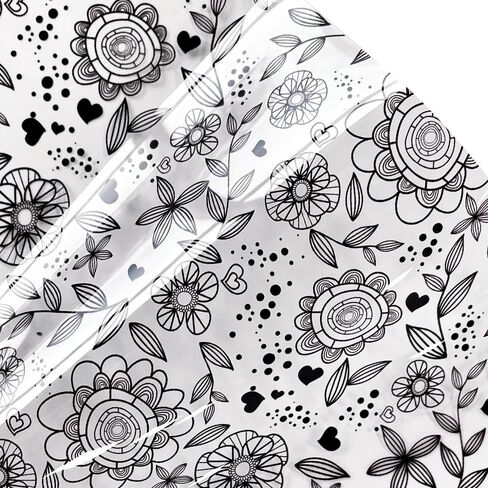 | Printed TPU Jelly Faux Leather 12 x 53 inches Transparent Clear Jelly Vinyl Great for Embroidery and Crafting Project (Floral) in Saudi Arabia