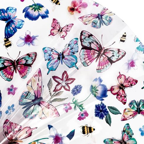 | Printed TPU Jelly Faux Leather 12 x 53 inches Transparent Clear Jelly Vinyl Great for Embroidery and Crafting Project (Floral) in Saudi Arabia
