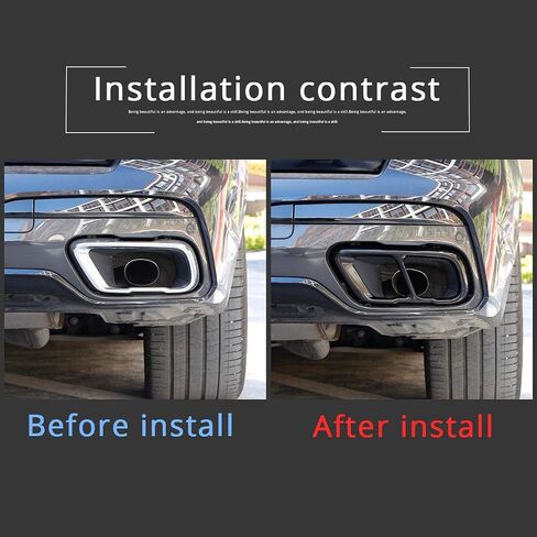 LLKUANG V8 Look Exhaust Mufflers Cover Trim For BMW X5 G05 X6 G06 X7 G07 2019 2020 2021 2022 2023 2024 Stainless Steel (Glossy Black) in Saudi Arabia
