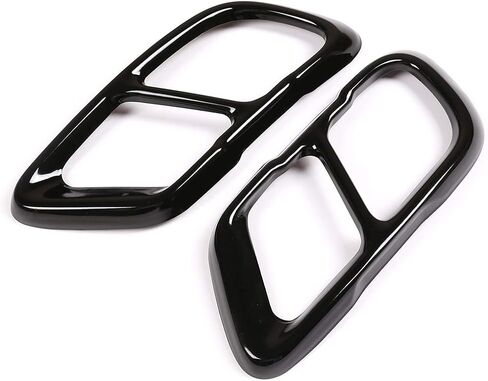 LLKUANG V8 Look Exhaust Mufflers Cover Trim For BMW X5 G05 X6 G06 X7 G07 2019 2020 2021 2022 2023 2024 Stainless Steel (Glossy Black) in Saudi Arabia