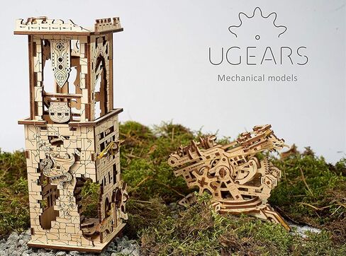 لغز UGEARS Archballista والبرج الخشبي ثلاثي الأبعاد - نموذج ميكانيكي للتجميع الذاتي - مجموعة DIY مقطوعة بالليزر in Kuwait