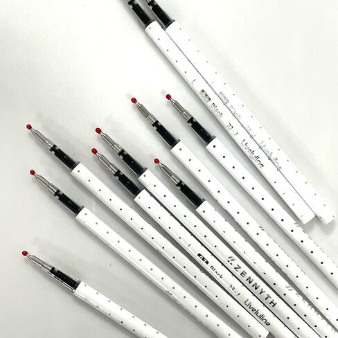 sencoo 10 عبوات 0.7 ملم قلم حبر جل أسود استبدال عبوات أقلام حبر دوارة قابلة للسحب in Kuwait