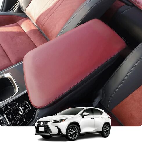 Kakash Custom Interior Accessories Compatible for Lexus NX 250 NX 350 NX 350h NX 450h+ 2022 2023 2024 Leather Center Console Cover Armrest Pad,Waterproof Anti-Scratch Protector Your Armrest(Red+Black) in Saudi Arabia