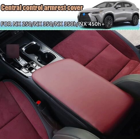 Kakash Custom Interior Accessories Compatible for Lexus NX 250 NX 350 NX 350h NX 450h+ 2022 2023 2024 Leather Center Console Cover Armrest Pad,Waterproof Anti-Scratch Protector Your Armrest(Red+Black) in Saudi Arabia