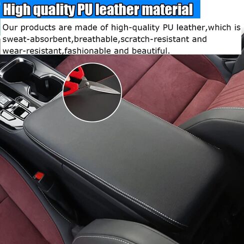 Kakash Custom Interior Accessories Compatible for Lexus NX 250 NX 350 NX 350h NX 450h+ 2022 2023 2024 Leather Center Console Cover Armrest Pad,Waterproof Anti-Scratch Protector Your Armrest(Red+Black) in Saudi Arabia