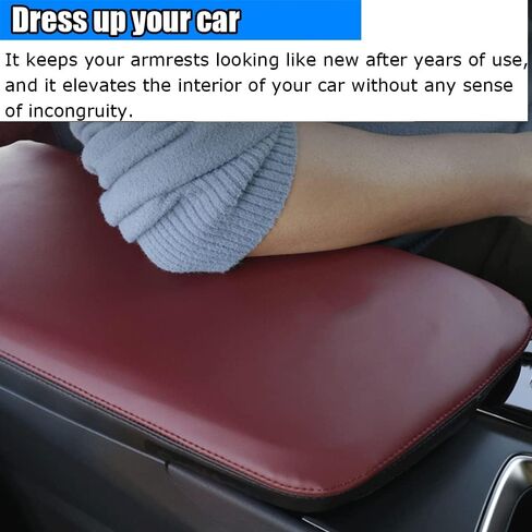 Kakash Custom Interior Accessories Compatible for Lexus NX 250 NX 350 NX 350h NX 450h+ 2022 2023 2024 Leather Center Console Cover Armrest Pad,Waterproof Anti-Scratch Protector Your Armrest(Red+Black) in Saudi Arabia