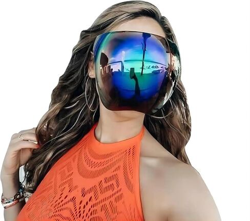 CHENSHU Oversized Full Face Sunglasses - Fashionable Sun Protection Polarized Face Shield,Beach, Outdoor Activities in Saudi Arabia