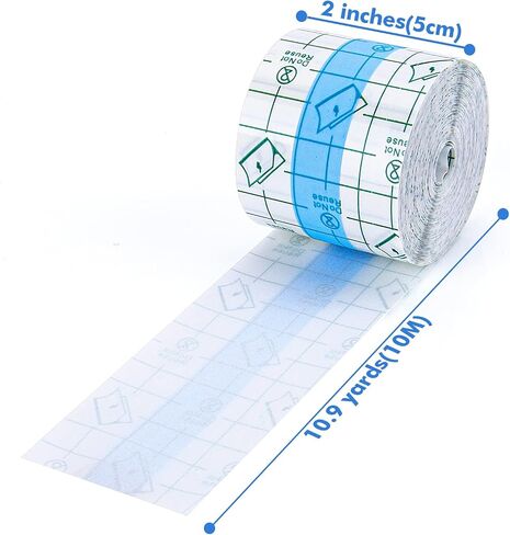 Tattoo Aftercare Waterproof Bandage (2 in x10.9 yd Roll) Second Skin Wound Healing Protective Skin Adhesive Bandages Transparent Dressing Bandages Tattoo Supplies in Saudi Arabia