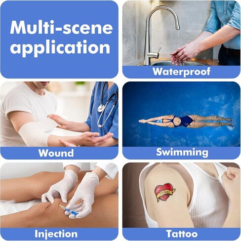 Tattoo Aftercare Waterproof Bandage (2 in x10.9 yd Roll) Second Skin Wound Healing Protective Skin Adhesive Bandages Transparent Dressing Bandages Tattoo Supplies in Saudi Arabia