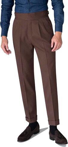 Men's Classic Gurkha Naples Italian Style Dress Pants No Iron in Saudi Arabia