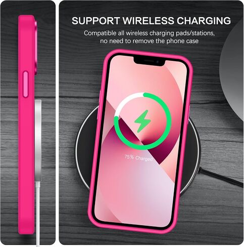 حافظة هاتف BENTOBEN iPhone 13 Mini، حافظة iPhone 13 Mini [متوافقة مع Magsafe] غطاء واقي مغناطيسي شفاف غير لامع نحيف مقاوم للصدمات للنساء والرجال لهاتف iPhone 13 Mini 5.4 بوصة 2021، وردي فاقع in Kuwait