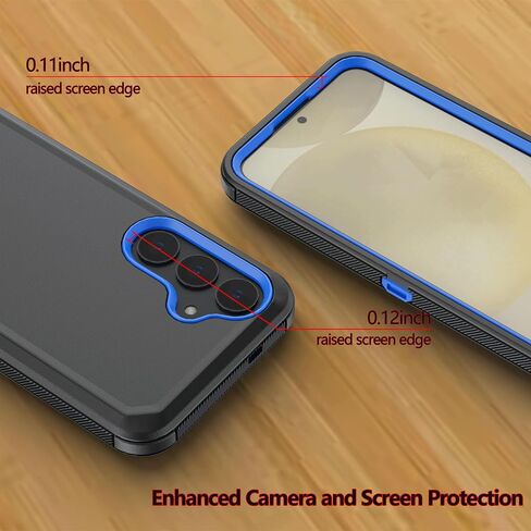 Phone Case for Samsung Galaxy S24 case,Heavy Duty Hard Shockproof Armor Protector Case Cover with Belt Clip Holster for Samsung S24 2024 Phone Case (Black+Blue) in Saudi Arabia
