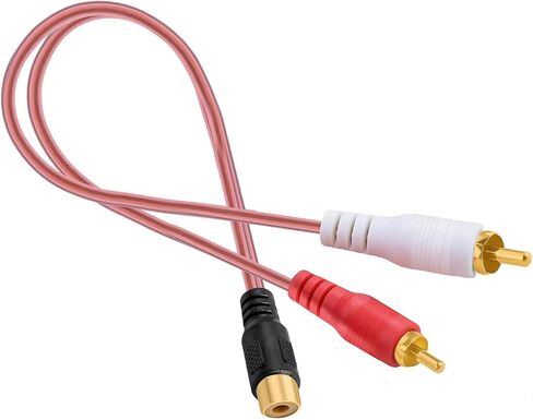 RCA أنثى إلى 2 ذكر مقسم 2 حزمة، مقسم RCA 1 أنثى إلى 2 ذكر، محول RCA Y ثنائي ذكر إلى أنثى واحدة كابل ستيريو RCA للصوت والفيديو مطلي بالذهب in Kuwait