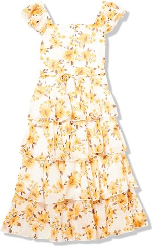 Speechless Girls' Flutter Sleeve Maxi Chiffon Dress and Handbag in Saudi Arabia