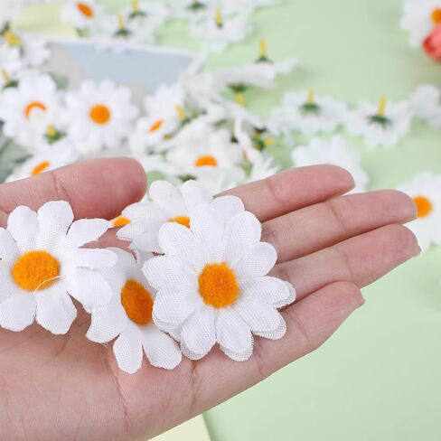 SULOLI 100 حزمة من قماش عيد الفصح المزخرف بزهرة الربيع لتزيين الحرف اليدوية لعيد الفصح (أبيض) in Saudi Arabia
