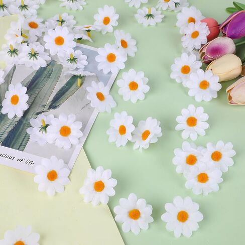 SULOLI 100 حزمة من قماش عيد الفصح المزخرف بزهرة الربيع لتزيين الحرف اليدوية لعيد الفصح (أبيض) in Saudi Arabia