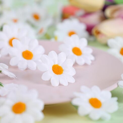 SULOLI 100 حزمة من قماش عيد الفصح المزخرف بزهرة الربيع لتزيين الحرف اليدوية لعيد الفصح (أبيض) in Saudi Arabia