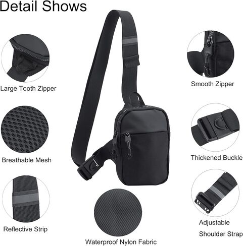 Mini Sling Chest Bag, Waterproof Crossbody Backpack Casual Phone Shoulder Bag for Men Women Travelling Hiking Cycling in Saudi Arabia