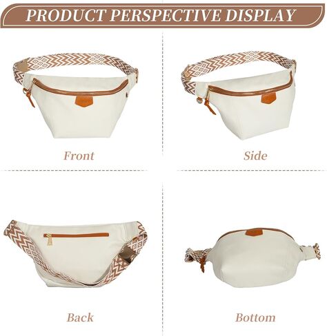 حقيبة خصر جلدية للنساء من Fanny Pack مع محفظة للعملات المعدنية، حقيبة خصر مقاومة للماء للمشي لمسافات طويلة وركوب الدراجات والجري in Kuwait