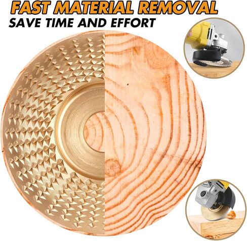 9PCS Wood Carving Disc Set,Grinding Wheel Shaping Disc for Wood Cutting for 4" or 4 1/2" Angle Grinder with 5/8" Arbor, Tungsten Carbide Grinder Cutting Wheel Attachments (Gold) (9PCS-Gold) in Saudi Arabia