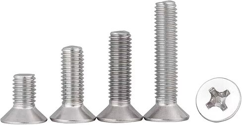 M8-1.25 x 75mm Flat Countersunk Head Machine Screws, Phillips Drive, Cross Screw，304 Stainless Steel,A2-70,GB819,Full Thread,Fasteners Bolts 5 PCS in Kuwait