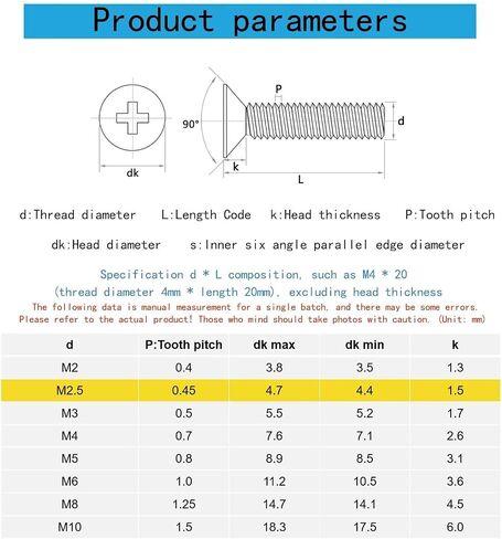M8-1.25 x 75mm Flat Countersunk Head Machine Screws, Phillips Drive, Cross Screw，304 Stainless Steel,A2-70,GB819,Full Thread,Fasteners Bolts 5 PCS in Kuwait