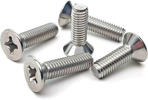 M8-1.25 x 75mm Flat Countersunk Head Machine Screws, Phillips Drive, Cross Screw，304 Stainless Steel,A2-70,GB819,Full Thread,Fasteners Bolts 5 PCS in Kuwait