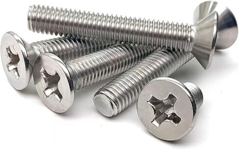M8-1.25 x 75mm Flat Countersunk Head Machine Screws, Phillips Drive, Cross Screw，304 Stainless Steel,A2-70,GB819,Full Thread,Fasteners Bolts 5 PCS in Kuwait