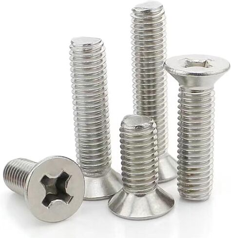 M8-1.25 x 75mm Flat Countersunk Head Machine Screws, Phillips Drive, Cross Screw，304 Stainless Steel,A2-70,GB819,Full Thread,Fasteners Bolts 5 PCS in Kuwait