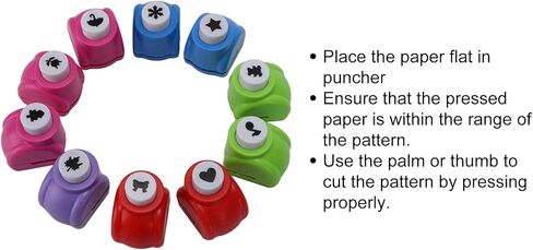 Punch Craft Set,10pcs Hole Puncher Different Patterns Easy Operation Multifunctional Portable Punch Craft Set for Crafting & Fun Projects in Saudi Arabia