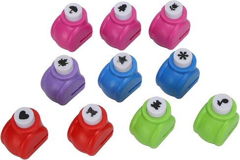 Punch Craft Set,10pcs Hole Puncher Different Patterns Easy Operation Multifunctional Portable Punch Craft Set for Crafting & Fun Projects in Saudi Arabia