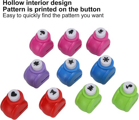 Punch Craft Set,10pcs Hole Puncher Different Patterns Easy Operation Multifunctional Portable Punch Craft Set for Crafting & Fun Projects in Saudi Arabia