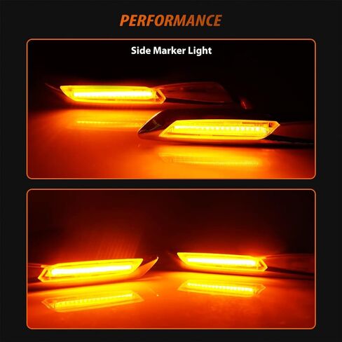 ADIIL F10 Style Silver Lens Front Fender Full Amber LED Side Marker Light Turn Signal Lamp Assembly For BMW 1 3 5 Series E82 E88 E90 E91 E92 E93 E60 E61 in Saudi Arabia