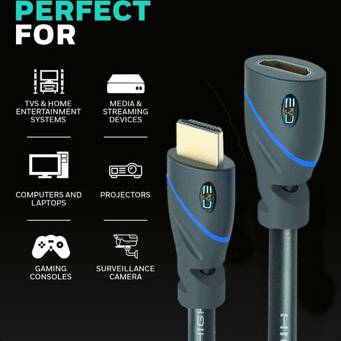 كابل HDMI عالي السرعة من C&E بطول 120 قدمًا، معزز إشارة مدمج يدعم قناة إرجاع الصوت ثلاثية الأبعاد عالية الدقة بالكامل، CNE620145 in Kuwait