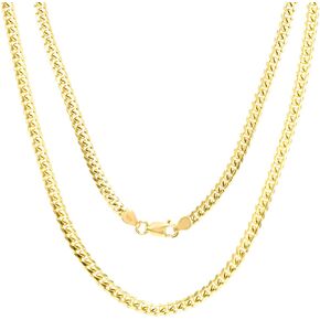 Nuragold 18K Yellow Gold 2.7mm Solid Miami Cuban Link Chain Pendant Necklace, Mens Womens Lobster Clasp 16" 18" 20" 22" 24" 26" 28" 30"