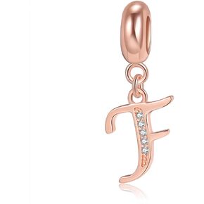 Letter Charms Initial A-Z Alphabet Beads, Rose Gold 925 Sterling Silver Dangle Beads for Bracelets & Necklaces (A) in Saudi Arabia