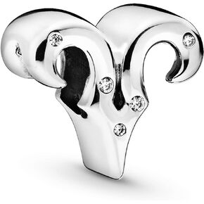 Pandora Sparkling Aries Zodiac Charm - Compatible Moments Bracelets - Jewelry for Women - Gift for Women in Your Life - Made with Sterling Silver & Cubic Zirconia, With Gift Box