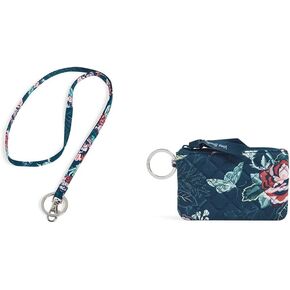 Vera Bradley Lanyard، محفظة نسائية بسحاب من القطن المعاد تدويره من قماش الورد، قطن وردي معاد تدويره، مقاس واحد in Kuwait
