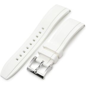 MiLTAT 22mm Ladder White FKM Rubber Watch Strap Quick Release Straight End