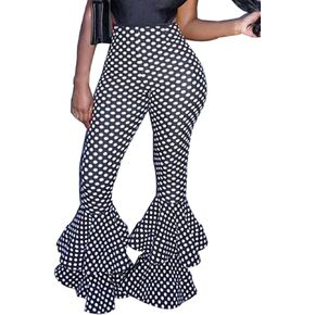 سروال نسائي من GUOLEZEEV بخصر مطاطي ونحيف مكشكش من الأسفل in Kuwait