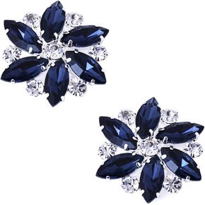 ELEGANTPARK Shoes Dress Hat Accessories Fashion Rhinestones Crystal Shoe Clips 2 Pcs Multi Color