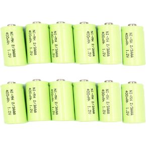 12 Packs 1.2v 2/3 AAA 400mah NiMH Rechargeable Batteries with Button Top for DIY LED Solar Light
