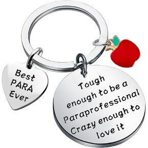 FOTAP Best Para Ever Keychain Paraprofessional Gift Para Teacher Gift Para Education Gift Paraprofessional Graduation Gift