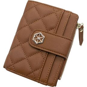 Womens Wallet Card Holder Small Bifold RFID Blocking Purse Short Quilted Leather Pocket for Women Girls Ladies (Black)