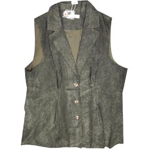 Agnes Orinda Plus Size Corduroy Vests for Women Lightweight Single Breasted Casual Sleeveless Vest Jacket