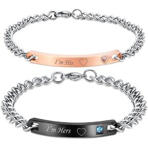 Mens and Womens Couple Stainless Steel Bracelets,Best Gift Ideas for Wife Husband